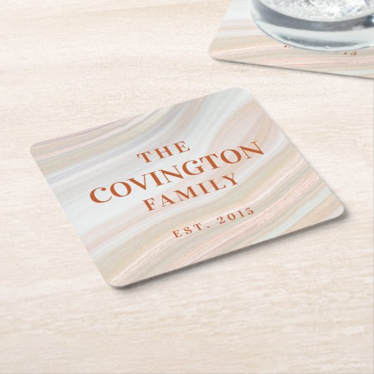 Warm Marble Geode Rechteckiger Pappuntersetzer (angewinkelt)