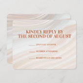 Warm Marble Geode RSVP Karte (Vorne/Hinten)