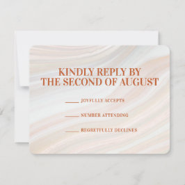 Warm Marble Geode RSVP Karte
