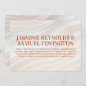 Warm Marble Geode Wedding Einladung (Vorne/Hinten)