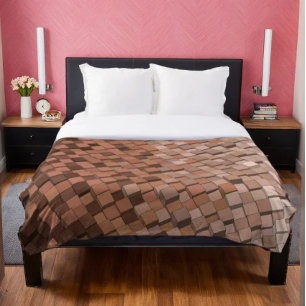 Warm Mocca Mousse 3D Cube Muster Blanket Fleecedecke