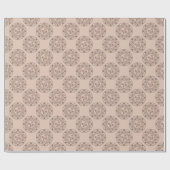 Warm Mocha Rokoko Revival Lotus Polka Dot Mandala Geschenkpapier (Flach)