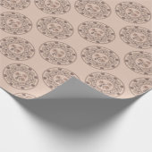 Warm Mocha Rokoko Revival Lotus Polka Dot Mandala Geschenkpapier (Ecke)