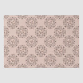 Warm Mocha Rokoko Revival Lotus Polka Dot Mandala Seidenpapier