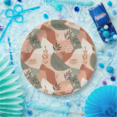Warm Modern Abstract Design Paper Plate Pappteller (Party)