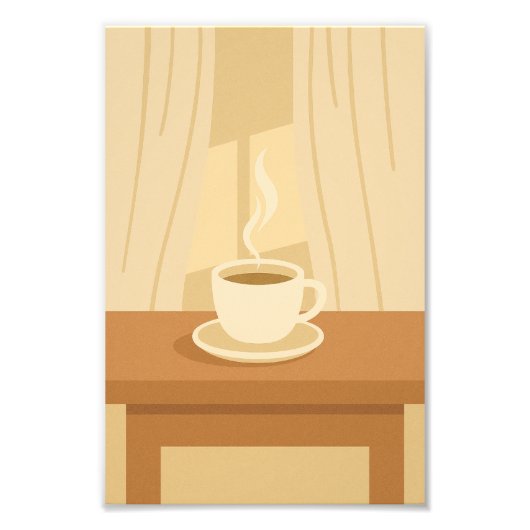 Warm Morning Coffee Poster – Minimalist Cozy Art (Vorne)