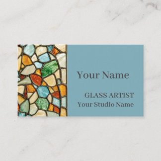 Warm Mosaic Stained Glass Business Card Visitenkarte