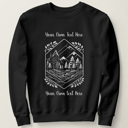 Warm Mountain Hexagon Forest Your Text Sweatshirt
