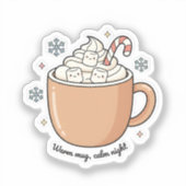 Warm Mug Calm Night Sticker | Cozy Winter Sticker (Vorderseite)