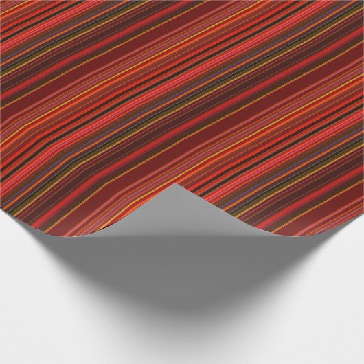 Warm Multicolor - Trendy Style - Streifenmuster Geschenkpapier (Ecke)