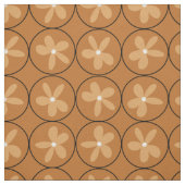 Warm Mustard Floral Tile - Combed Cotton Fabric Stoff (Muster)