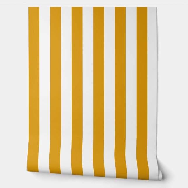 Warm Mustard Yellow and White Stripes Wallpaper  Tapete (Abrollen)