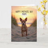 Warm Muttertag Hundekarte Karte (Gelbe Blume)