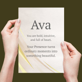 Warm Name Story Flat Card