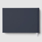 Warm Navy Minimalistische Foto Gästebuch (Rückseite)
