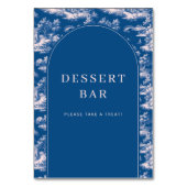 Warm Navy Tapestry Dessert Bar Sign Tischnummer (Rückseite)