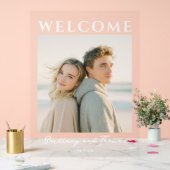 Warm Neutral Elegant Foto Acrylschild (Hochzeit)