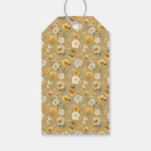 Warm Neutral Floral Carriage Baby Shower Thank You Geschenkanhänger (Rückseite)