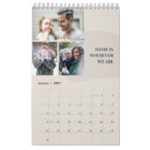 Warm Neutral Minimalist Family Photo Collage Wall Kalender (Jan 2027)