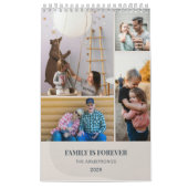 Warm Neutral Minimalist Family Photo Collage Wall Kalender (Titelbild)