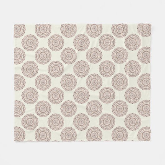Warm Neutrals Cafe Ombre Polka Dot Mandala Fleecedecke (Vorderseite (Horizontal))