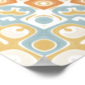 Warm Orange and Gray Geometric Mandala Pattern Poster (Ecke)