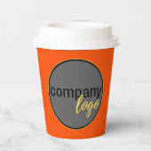WARM ORANGE EINFACH GESCHÄFTSLOGO-UNTERNEHMEN PAPPBECHER (Rückseite)