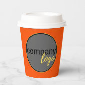 WARM ORANGE EINFACH GESCHÄFTSLOGO-UNTERNEHMEN PAPPBECHER (Vorderseite)