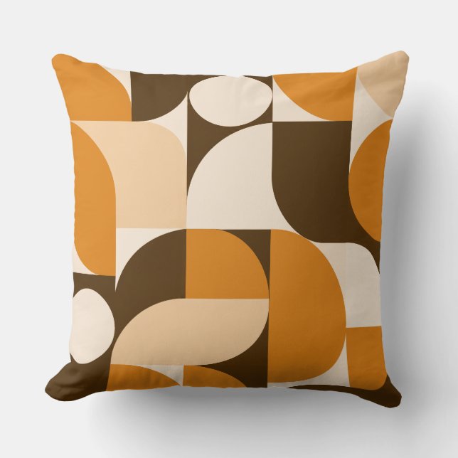 Warm Orange Geometric Composition Kissen (Vorderseite)