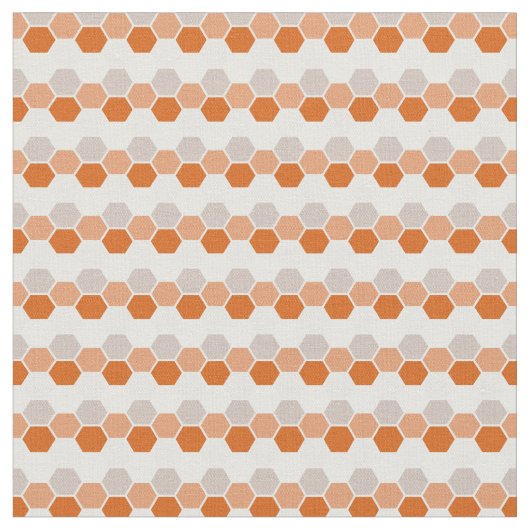 Warm Orange Geometric Hex Hexagram Stoff (Nahaufnahme)