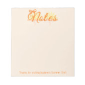 Warm Orange & Yellow Custom Branded Notizblock (Vorderseite)