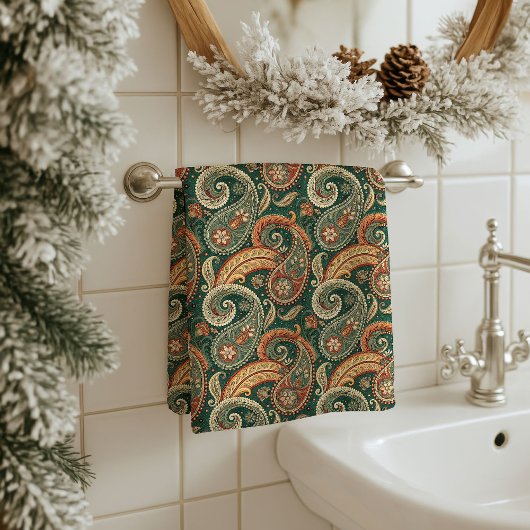 Warm Paisley Towel Boho Gift for Grandparents Home Badhandtuch Set