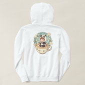 Warm Panda Coffee Cup Graphic Hoodie (Design Rückseite)