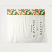 Warm Peach Illustration Border Wandteppich (Vorderseite (Horizontal))