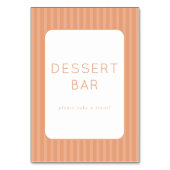 Warm Peach Minimalist Dessert Bar Sign Tischnummer (Rückseite)