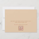 Warm Peach Sand Neutral Wedding | Modern QR Code Einladung (Rückseite)