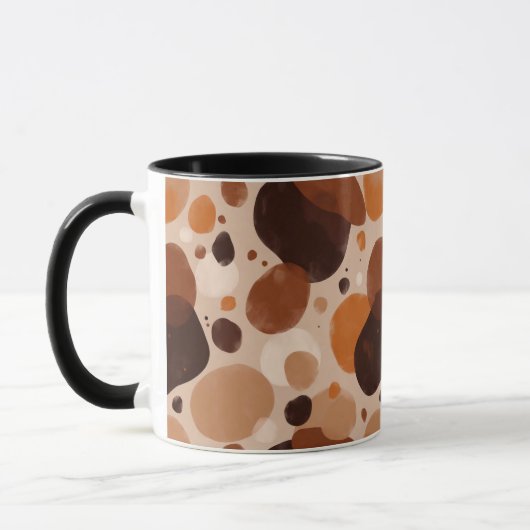 Warm Pebble Aesthetic Mug – Minimal Abstract Dots Tasse (Links)