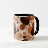 Warm Pebble Aesthetic Mug – Minimal Abstract Dots Tasse (VorderseiteRechts)