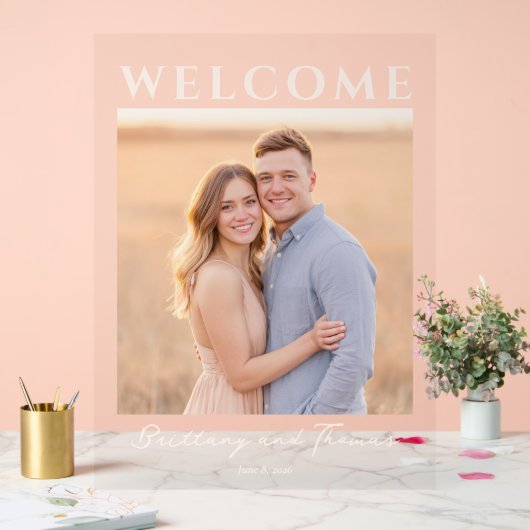 Warm Photo Acrylschild (Hochzeit)