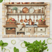 Warm Red and Orange Farmhouse Thanksgiving Geschirrtuch (Gefaltet)