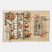 Warm Red and Orange Farmhouse Thanksgiving Geschirrtuch (Horizontal)