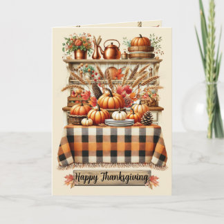 Warm Red and Orange Farmhouse Thanksgiving Karte