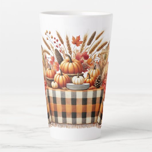 Warm Red and Orange Farmhouse Thanksgiving Milchtasse (Vorderseite)