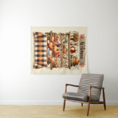 Warm Red and Orange Farmhouse Thanksgiving Wandteppich (Beispiel (Horizontal))