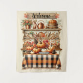 Warm Red and Orange Farmhouse Thanksgiving Wandteppich (Vorderseite)