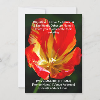 Warm Red Orange Tulip Wedding Invitation Einladung
