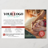 Warm Red Your Logo Photos QR Spa Salon Flyer (Vorne)