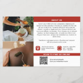Warm Red Your Logo Photos QR Spa Salon Flyer (Hinten)