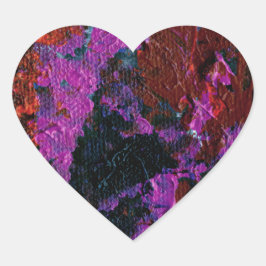 Warm Reds Valentine Herz-Aufkleber