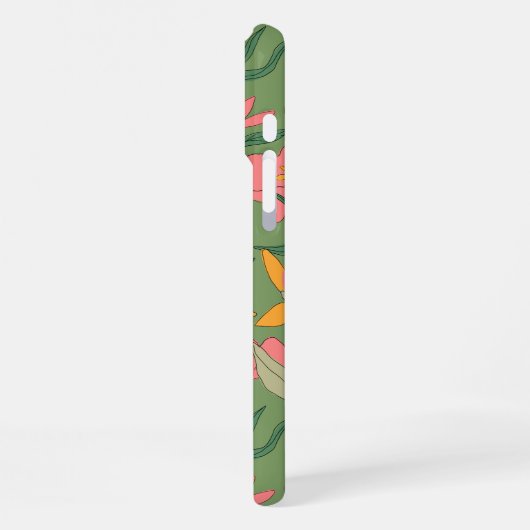 Warm Retro Floral Seamless Pattern iPhone Hülle (Linke Seite)